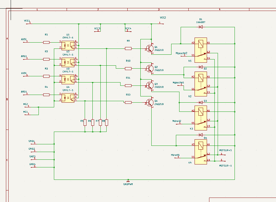 Interface de la carte moteur de Dylan